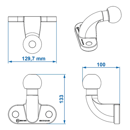 VCTparts Trekhaakkogel Zwart Haaks D125kN S200kg Bumpertrekhaak VCTparts 2