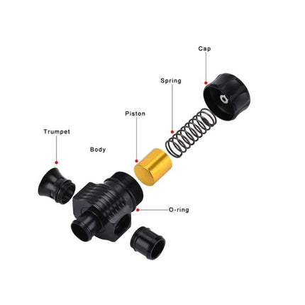 VCTparts Turbo Afblaas Ventiel Blow Off Valve 25mm Dual Port met Hoorn BOV - 1001B Diverter Dump Aluminium Universeel NORGOS 5