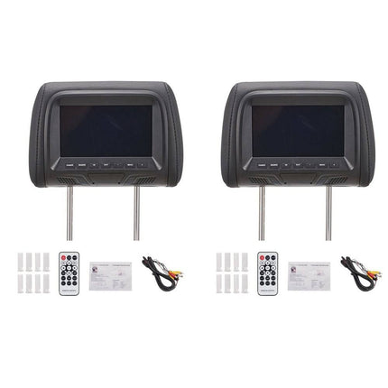 VCTparts Tweeweg Hoofdsteun Monitoren - 7 inch Touchscreen Beeldscherm Mirror Link AV/USB/SD Ingangen met Afstandsbediening NORGOS 1