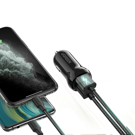 UGREEN UGREEN Autolader Snellader 2x USB - A 24W - 4.8A (2x 2.4 A) Zwart Hurtel 3