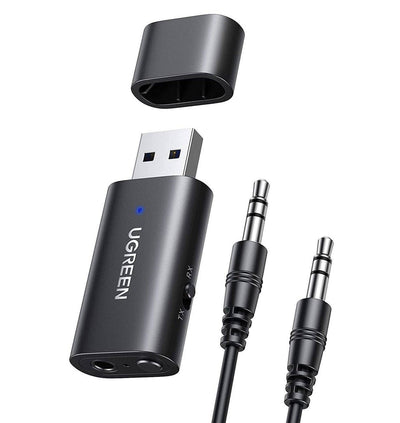 UGREEN Universele Bluetooth 5.1 Auto Transmitter Receiver met 3.5mm AUX Zwart
