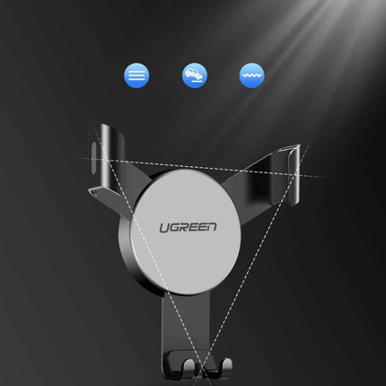 UGREEN UGREEN Universele Gravity Autohouder Telefoonhouder voor Ventilatierooster (6.3 - 8.8cm) Zilver Hurtel 3