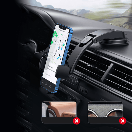 UGREEN UGREEN Universele Klem Autohouder Telefoonhouder met Zuignap Dashboard/Raam (6.6 - 9.5cm) Zwart Hurtel 3