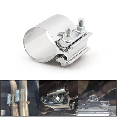 Uitlaatklem 3inch 78mm Mof Adapter Koppelstuk - Universeel RVS T304 met Stootvoeg Beugel