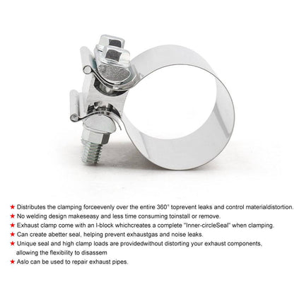 VCTparts Uitlaatklem 4inch 101mm Mof Adapter Koppelstuk - Universeel RVS T304 met Stootvoeg Beugel NORGOS 7