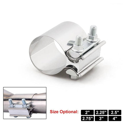 VCTparts Uitlaatklem 4inch 101mm Mof Adapter Koppelstuk - Universeel RVS T304 met Stootvoeg Beugel NORGOS 2