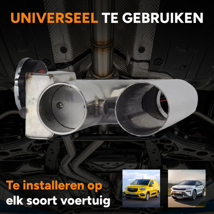 Elektrische Uitlaat Kleppensysteem 2.5inch 63mm Bypass Universeel Draadloos met Afstandsbediening - Dubbele Pijp met Klem - VCTparts.nl