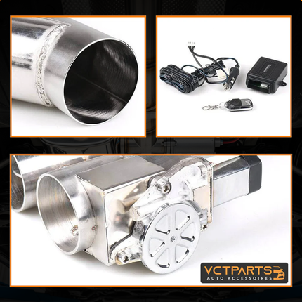 Elektrische Uitlaat Kleppensysteem 2.5inch 63mm Bypass Universeel Draadloos met Afstandsbediening - Dubbele Pijp met Klem - VCTparts.nl