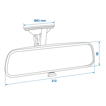 VCTparts Universele Achteruitkijkspiegel Binnenspiegel 212x56mm met Zuignap VCTparts 2