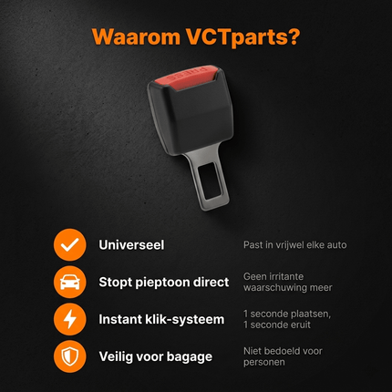 VCTparts Universele Auto Gordel Clip Alarmstopper Zwart Rood - Voorkomt Pieptoon bij Bagage op Stoel met Handige Drukknop NORGOS 8