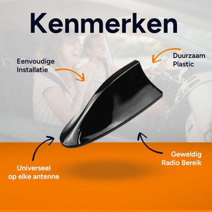 VCTparts Universele Autoradio Haaienvin AM - FM Antenne Zwart NORGOS 3
