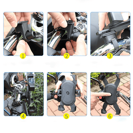 VCTparts Universele Motorfiets Stuur Telefoon Houder Klem Zwart NORGOS 5