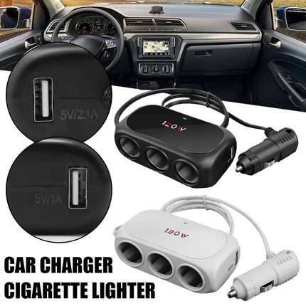 VCTparts Universele Sigarettenaansteker Splitter (3x) met Usb 12V/24V Zwart NORGOS 2
