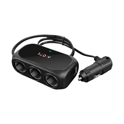 VCTparts Universele Sigarettenaansteker Splitter (3x) met Usb 12V/24V Zwart NORGOS 1