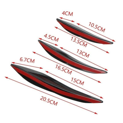VCTparts Universele Voorbumper Spoiler Vinnen Zwart (set) NORGOS 3