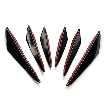 VCTparts Universele Voorbumper Spoiler Vinnen Zwart (set) NORGOS 4