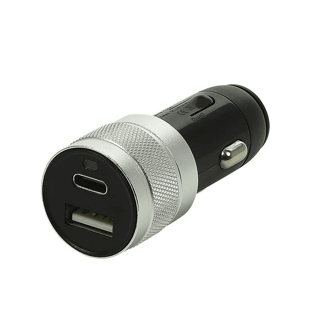 VCTparts USB - C + USB - A Autolader Telefoonlader Oplader Sigarettenaansteker Grijs NORGOS 4