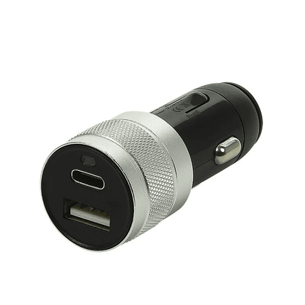 VCTparts USB - C + USB - A Autolader Telefoonlader Oplader Sigarettenaansteker Grijs NORGOS 1