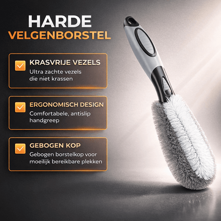 VCTdetailing Harde Detailing Velgenborstel voor Krasvrije Hardnekkige Reiniging Grijs - VCTparts.nl