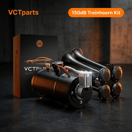VCTparts 4 Trompet Treinhoorn 150dB met 3L Compressor - Meertonige Luchthoorn Set voor Auto Truck Boot 12V NORGOS 3