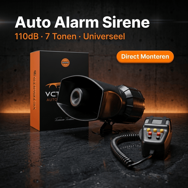 VCTparts Auto Waarschuwing Alarm Sirene 12V 110dB – Air Hoorn Megafoon PA Speaker met Microfoon en 5 Tonen NORGOS 2