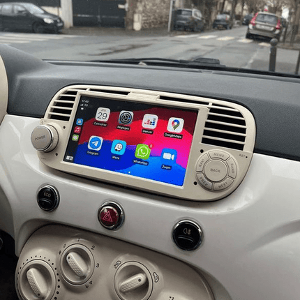 VCTparts CarPlay en Android Auto Scherm Wit/Creme voor Fiat 500 (2007–2015) – Draadloos Multimedia Touchscreen, GPS Navigatie – Inbouwen / Inbouwservice / Installatie Ainavi 4
