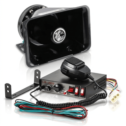 VCTparts CJB - 200W 120dB Auto Sirene Set – Professionele Politie Sirene Speaker met Microfoon en 9 Tonen 200W 12V 24V Heavy Duty NORGOS 1