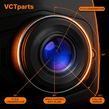 VCTparts VCTparts Dashcam met Nachtzicht – 720P HD | 170° Kijkhoek | Infrarood Nachtzicht | Loop Recording | Plug & Play NORGOS 6