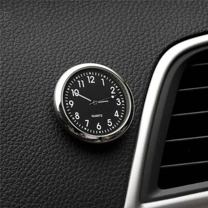 Analoog Mini Dashboard Auto Klokje Zelfklevend zwart Chrome - VCTparts.nl