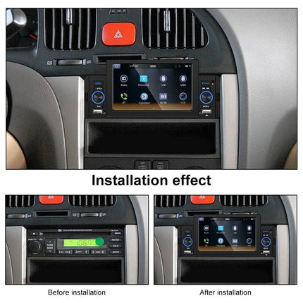 Android Auto Inbouw Radio Speler Digitaal LED Display Scherm met Bluetooth Aux 1DIN Mirrorlink Fm - VCTparts.nl