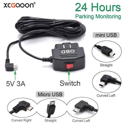 Auto Dashcam Continue Voeding Hardwire OBD Kabel Voeding Mini USB [3.5M 12v/24v] - VCTparts.nl