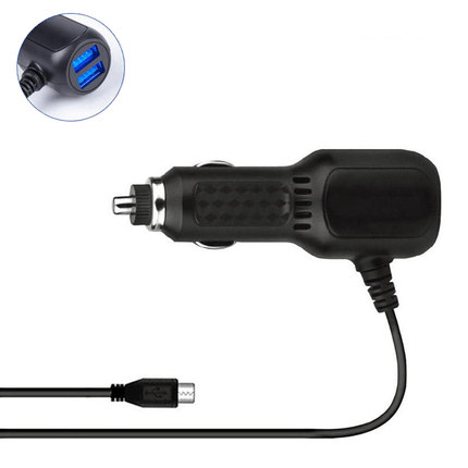 Auto Dashcam Voeding Kabel Micro USB met 2 USB-A Poorten [3.5M 12v/24v] - VCTparts.nl