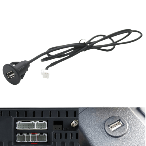 Inbouw 6-pin naar USB Verlangkabel Convertor 100cm Midden Console Dop voor Autoradio naar Telefoon [Verlengsnoer Interface] - VCTparts.nl