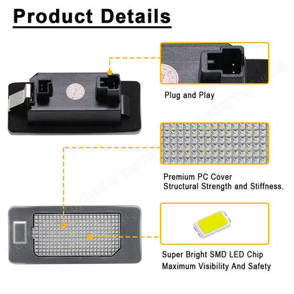 Kentekenplaatverlichting Audi Volkswagen Kenteken LED 6000K Wit - Geen Error (set) - VCTparts.nl