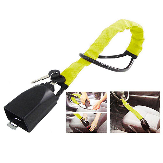 Stuurklem Slot Stuurwiel Hangslot Geel - Anti Diefstal Vergrendeling - VCTparts.nl