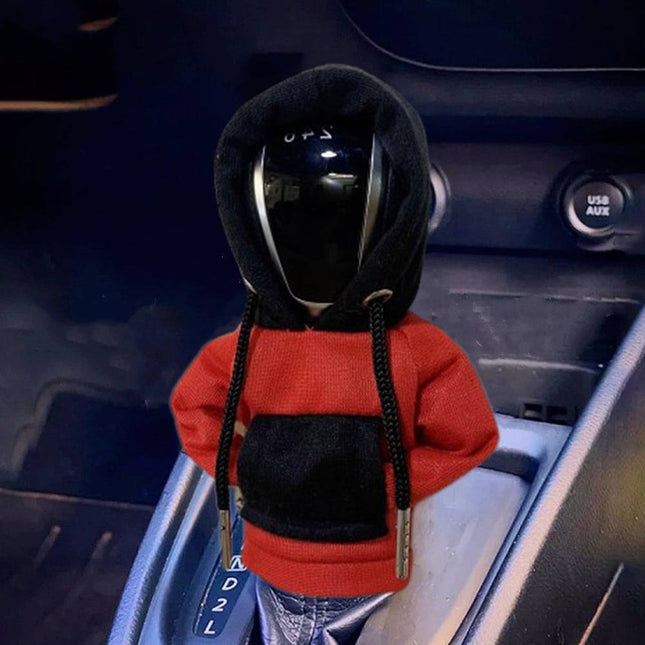 Versnellingspook Hoes Hoodie Versiering voor de Schakel Pook Knop - Rood Zwart [Trui Sweater] - VCTparts.nl