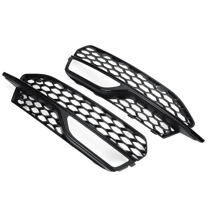 Voorbumper Mistlicht Grille Grill Cover voor Audi A3 S-line S3 2014-2017 Honinggraat Sport(Set Links en Rechts) zwart - VCTparts.nl