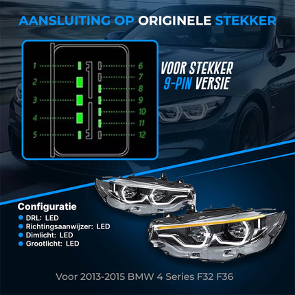 VCTparts LED Projector Koplamp Angel Eye - voor BMW 4 Serie F32/F36 (2013–2015) 9 - Pin Stekker - VCTparts.nl
