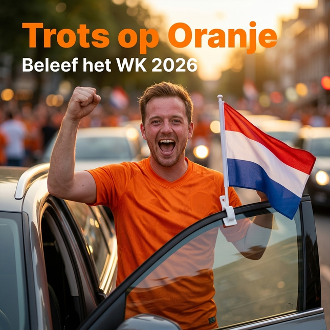 VCTparts Nederlandse Autovlaggen Set 2 Stuks – Holland Nederland Vlag Auto – 30 x 45 cm – Inclusief Raamhouders – WK 2026 Oranje Supporters NORGOS 2