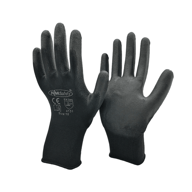 VCTparts Veiligheids Industriële Werk Handschoenen met Rubberlaag Zwart [Maat M] NORGOS 5