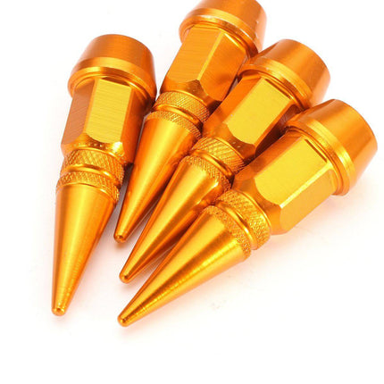 VCTparts Ventieldoppen Slotbout Kogelstijl Roestbestendige Punt Doppen - Aluminium Goud (Set 4 stuks) NORGOS 1
