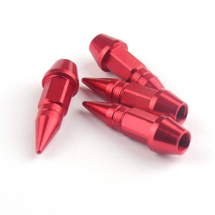 VCTparts Ventieldoppen Slotbout Kogelstijl Roestbestendige Punt Doppen - Aluminium Rood (Set 4 stuks) NORGOS 1