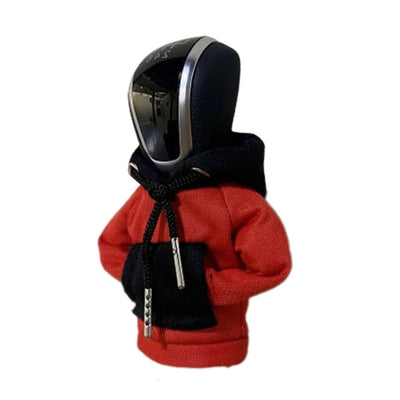 Versnellingspook Hoes Hoodie Versiering voor de Schakel Pook Knop - Rood Zwart [Trui Sweater]