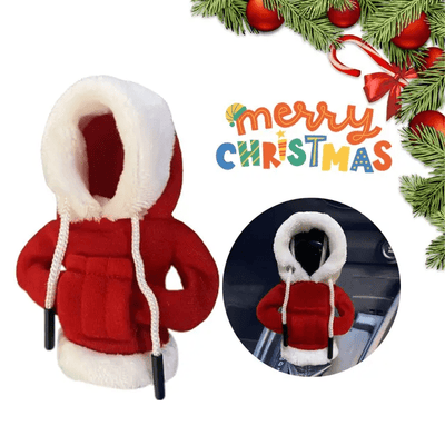 Versnellingspook Hoes Hoodie Versiering voor de Schakel Pook Knop - Santa Kerst Xmas [Trui Sweater Kerstman Kerstmis Rood Wit]