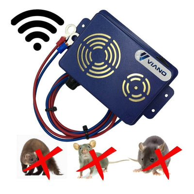VIANO Auto Marterverjager 12V DUO-LED - Automatische Schakeling met Ultrasone Bescherming tegen Knaagdieren In Motorruimte met Directe Accu Aansluiting