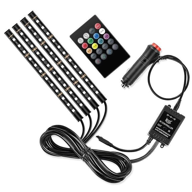 VCTparts Voertuig Universele Interieur Instapverlichting ledstrip 4 Strips voor Onder Stoel en Dashboard RGBW NORGOS 6