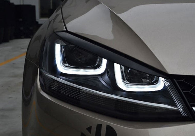 VCTparts Volkswagen Golf 7 Koplamp Booskijker Wenkbrauw Zwart (set) NORGOS 5