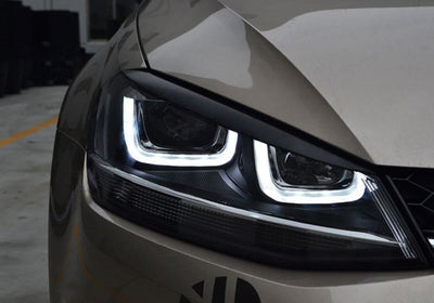 Volkswagen Golf 7 Koplamp Booskijker Wenkbrauw Zwart (set)