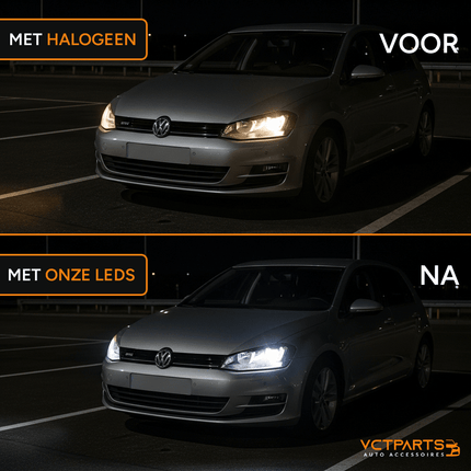 VCTparts Volkswagen LED H7 Witte Koplampen Dimlicht 6000K 120W (set) [Golf 6 / 7 - Passat - Touran - Tiguan - T - ROC] NORGOS 2