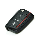 VCTparts Volkswagen Sleutel Hoes Siliconen Cover zwart Rood [Golf 7 - Octavia A7] NORGOS 2